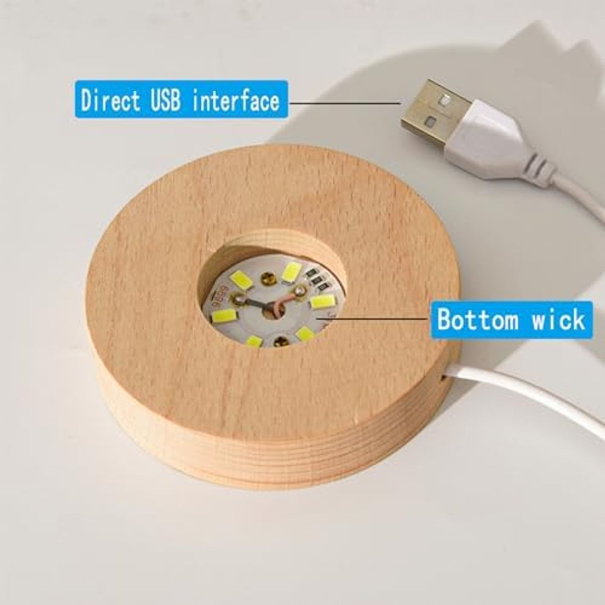 GENERICO - Lámpara de cristal Navidad 3D con base de luz LED - Arbol y Papá Noel