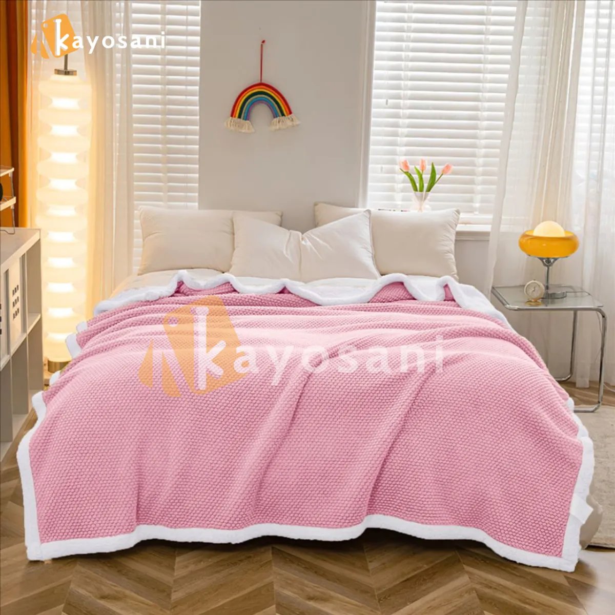 CASATEX - Manta Antialérgica Carnero Alto Relieve Lujo QUEEN PINK