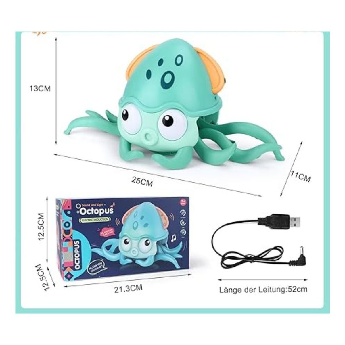 GENERICO - Pulpo Sensorial Interactivo Musical Recargable para Bebé