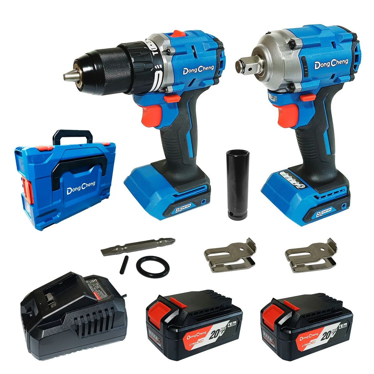 DONGCHENG - Combo DCKIT28EK Taladro Percutor + Llave Impacto 20V Brushless