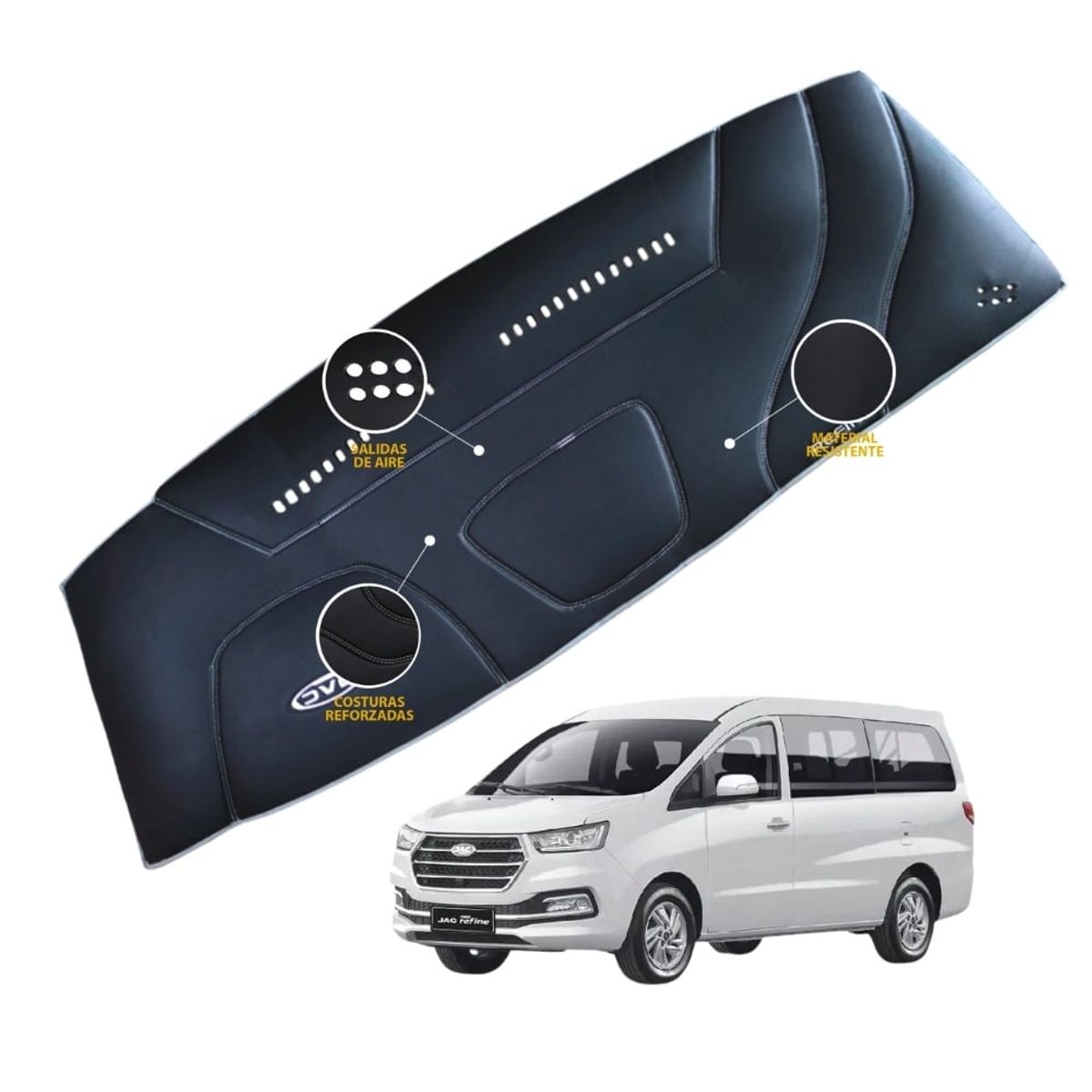 TECGO - PROTECTOR DE TABLERO TIPO JAC REFINE 2022 TACTO CUERO