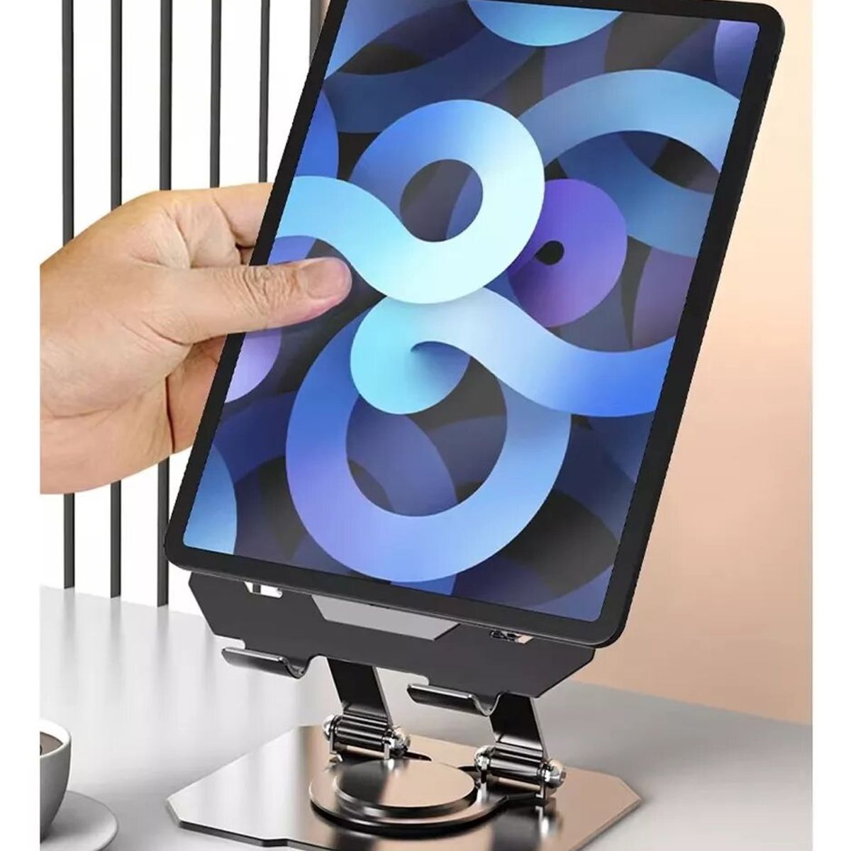 GENERICO - Soporte para tablet Plegable giratorio de 360 Portatil Base Aluminio