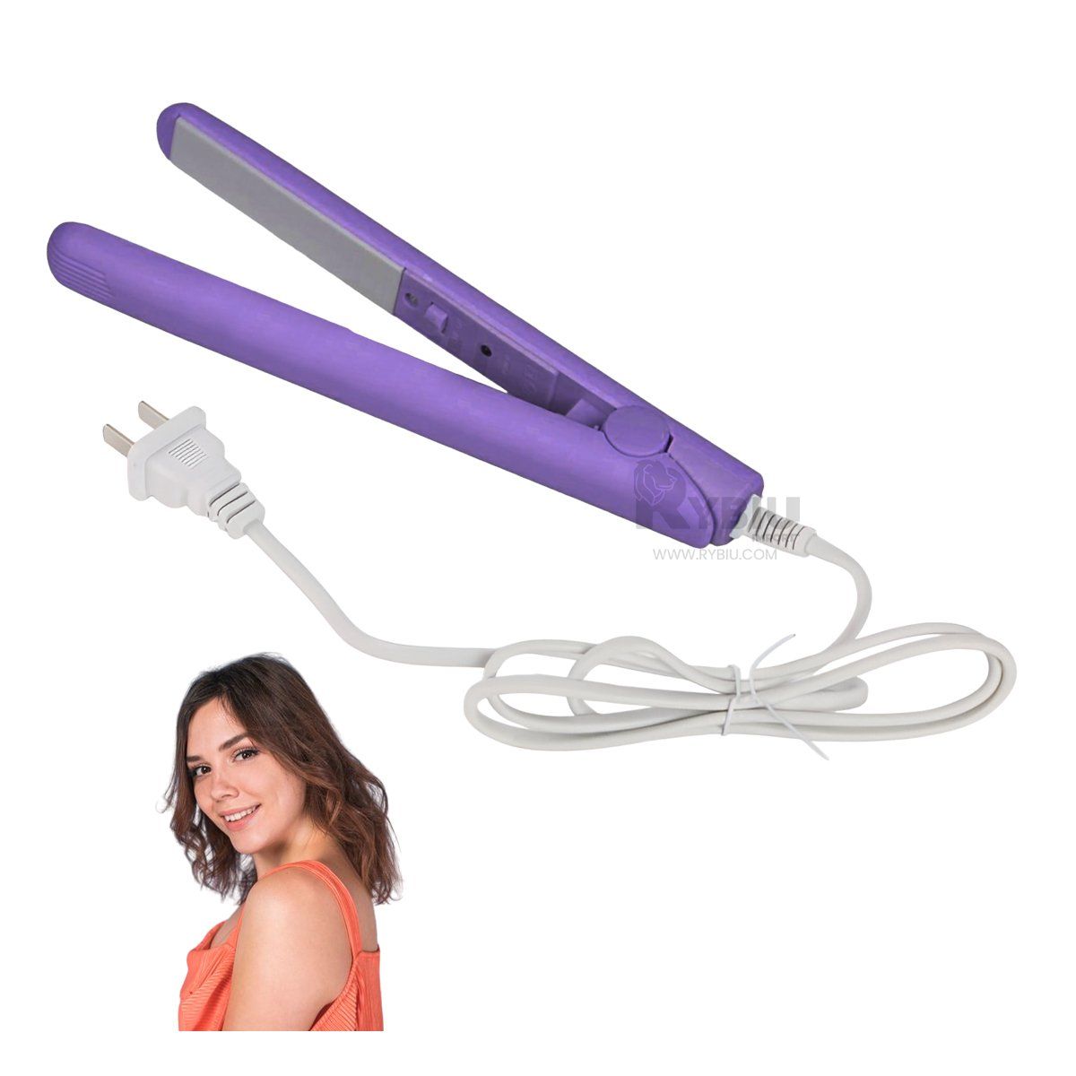 GENERICO - Plancha Resistente Alisador Mini Lila Y+Regalo Stickers