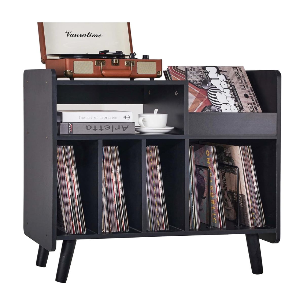 GENERICO - Mueble Estante Tocadisco Marc Negro Petrox Home