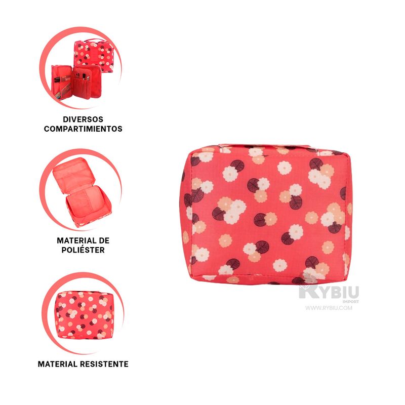 RYBIU IMPORT - Maletin con Diseño y Estilo en Coral Y+Banderitas Adhesivas