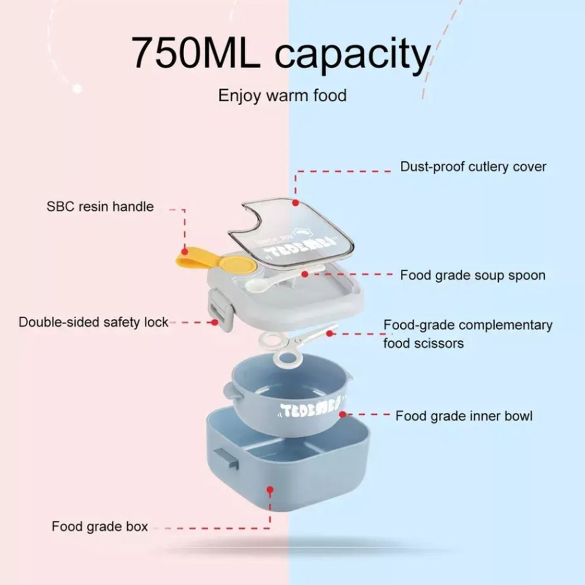 VOLTERETAS - Lonchera Portátil Azul
