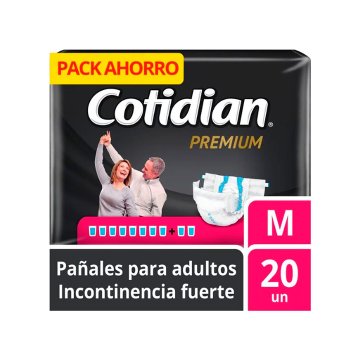 COTIDIAN - PAÑAL COTIDIAN PREMIUM TANGA TALLA M X 20 UNIDADES