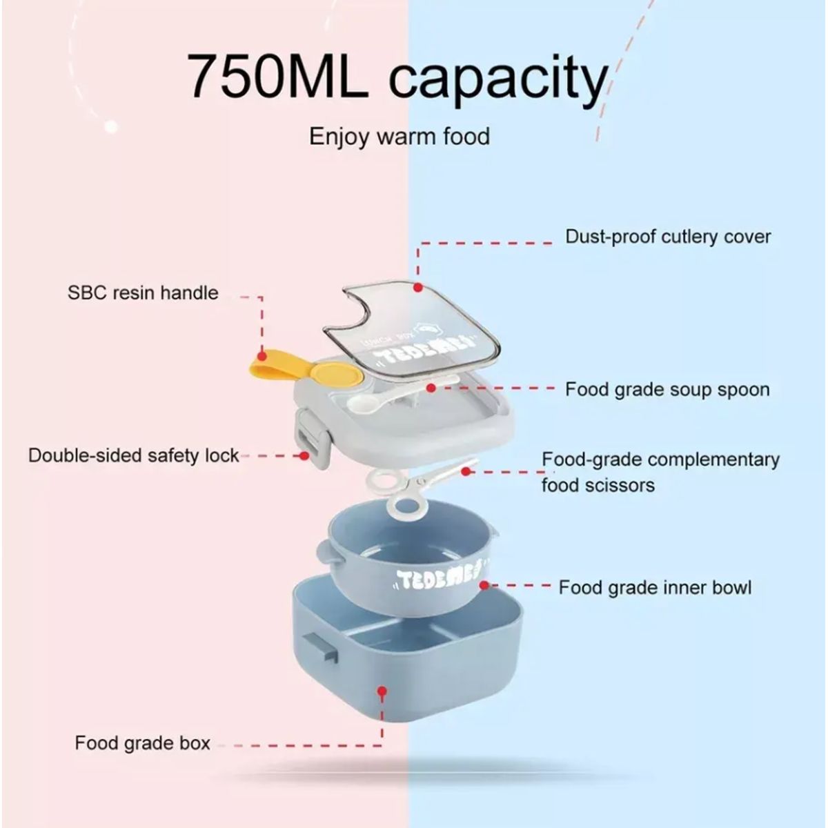 VOLTERETAS - Lonchera Portátil Rosada