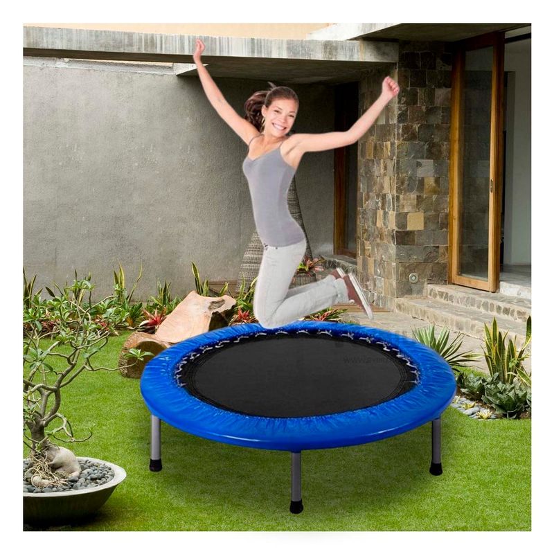 GENERICO - Trampolin Resistente de Tamaño M en Azul Y+Papel de Regalo