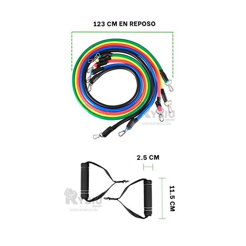 GENERICO - Pack de 5 Ligas para Yoga Multicolor Y+Ligas de Regalo