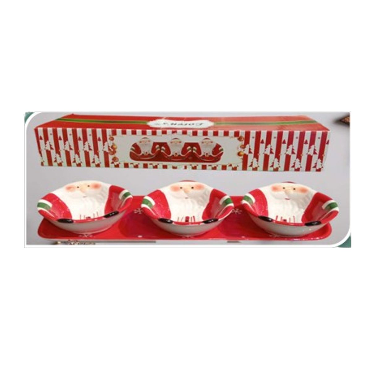 GENERICO - Bandeja salsera Navideña con 3 divisiones