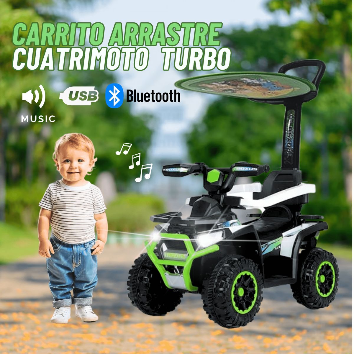 GENERICO - Carro de Juguete Arrastre Cuatrimoto Turbo para niño