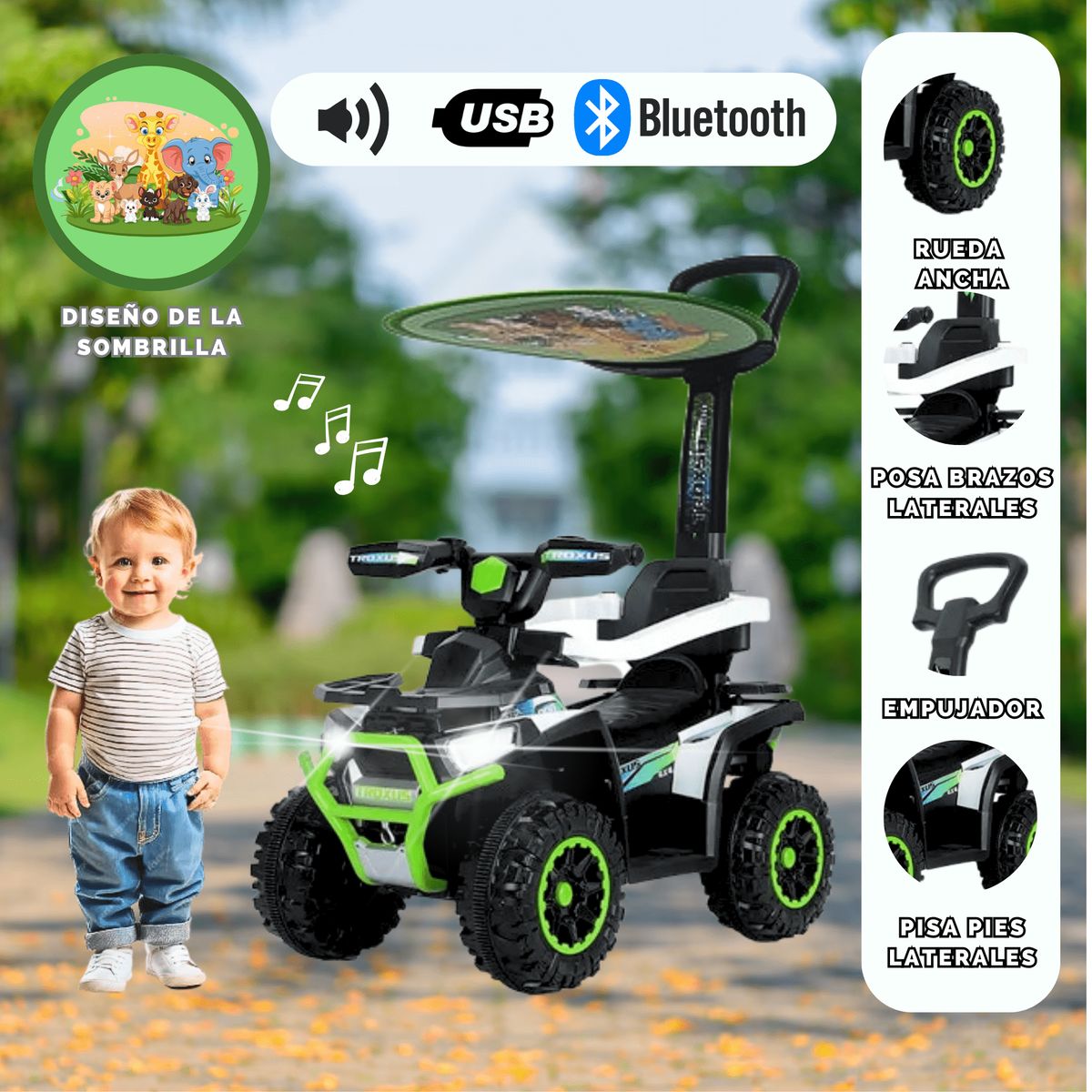 GENERICO - Carro de Juguete Arrastre Cuatrimoto Turbo para niño