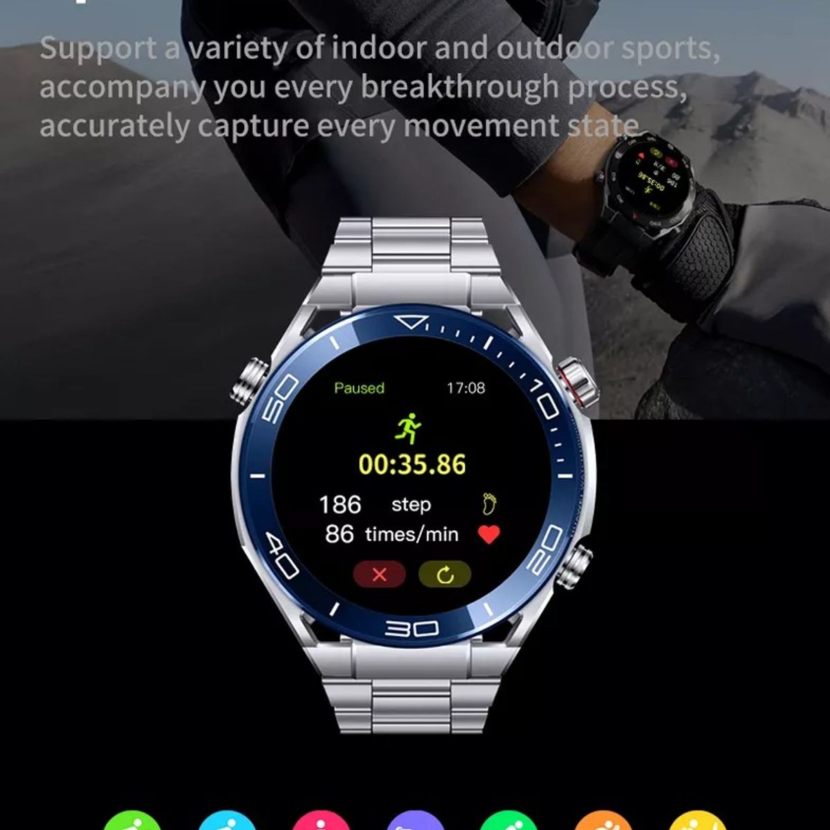 GENERICO - SMARTWATCH HD ULTIMATE, AMOLED VIENE 3 CORREAS , CUERO-METAL-SILICONA