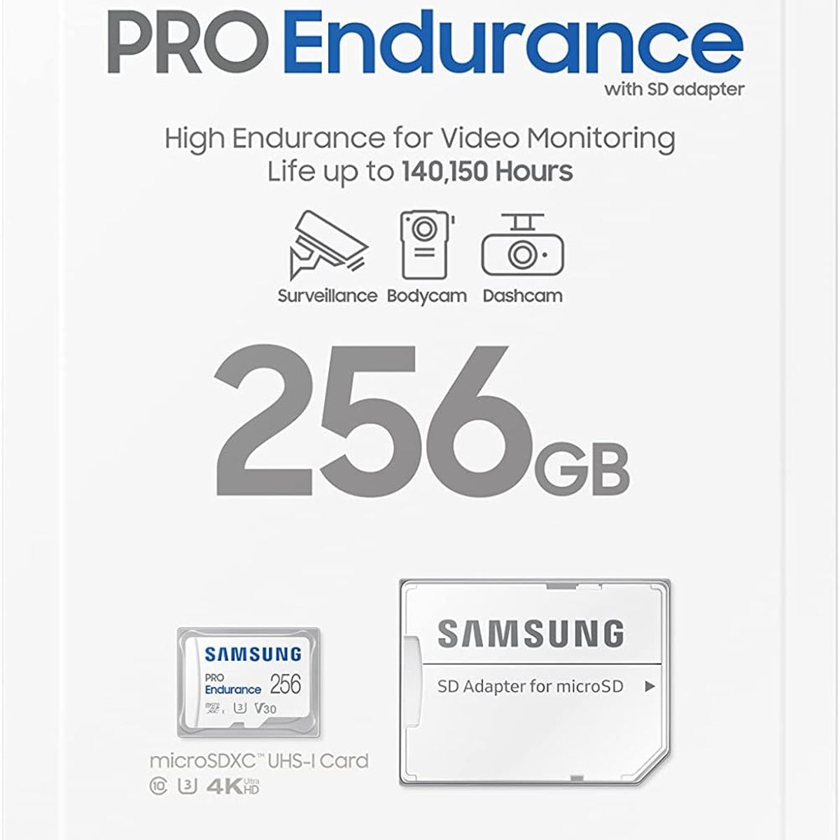 SAMSUNG - SAMSUNG PRO Endurance - Tarjeta de memoria MicroSDXC de 256 GB