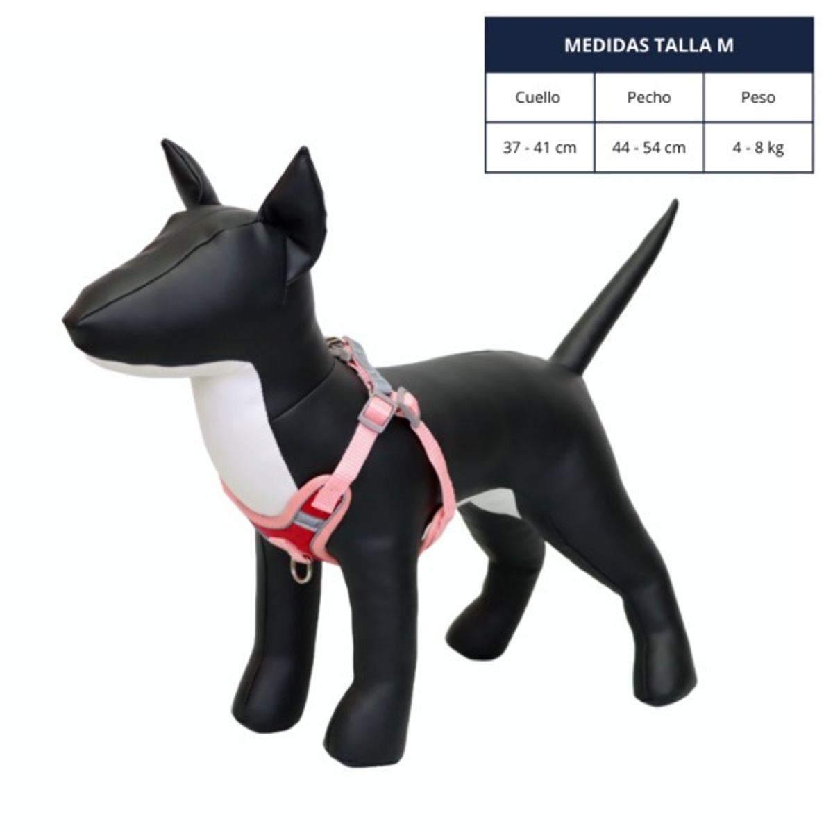 GENERICO - ARNÉS TALLA M ROJO Y ROSADO REFLECTANTE PARA PERROS