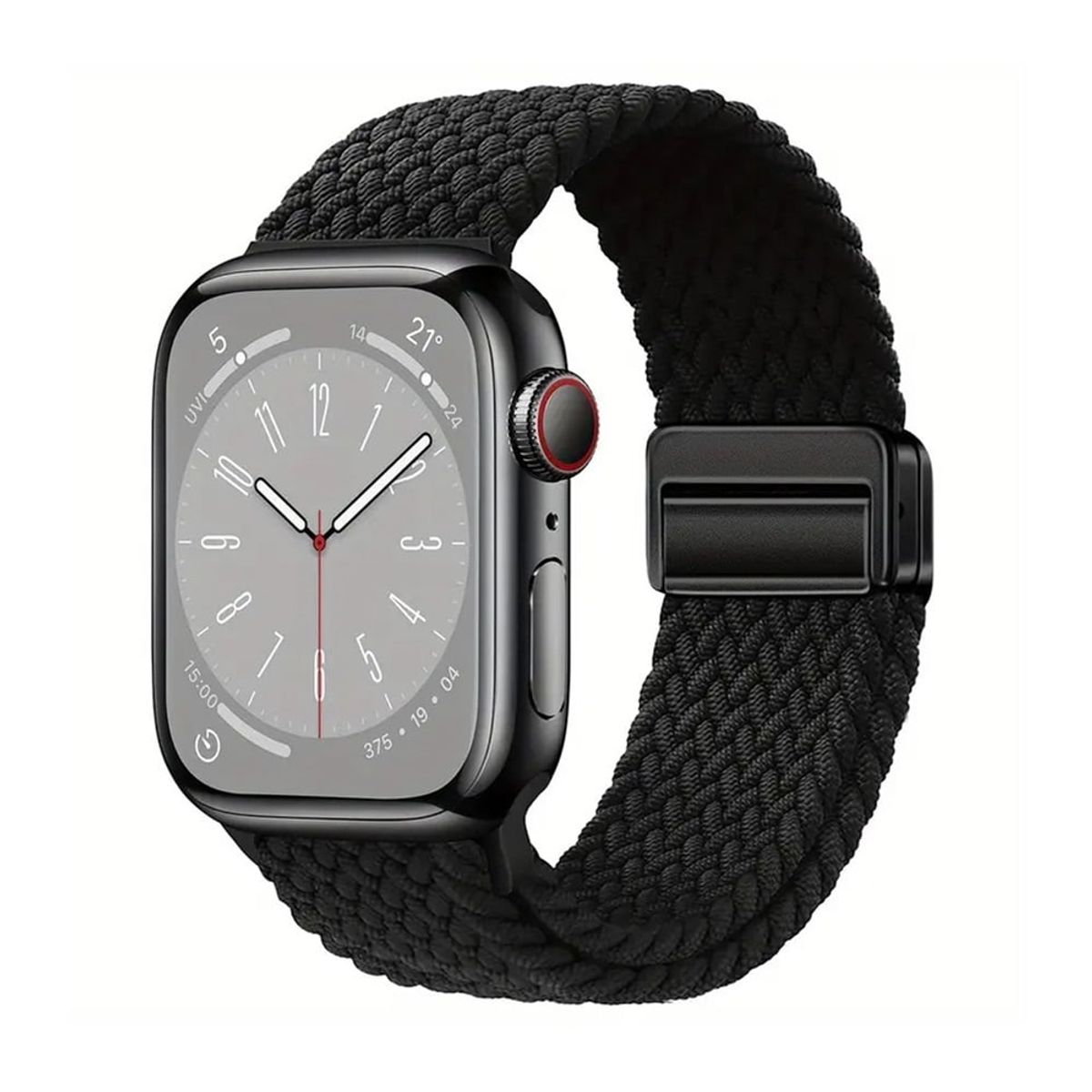 GENERICO - Correa Nylon Trenzado Cierre Magnético AppleWatch Serie 10 42MM Negro