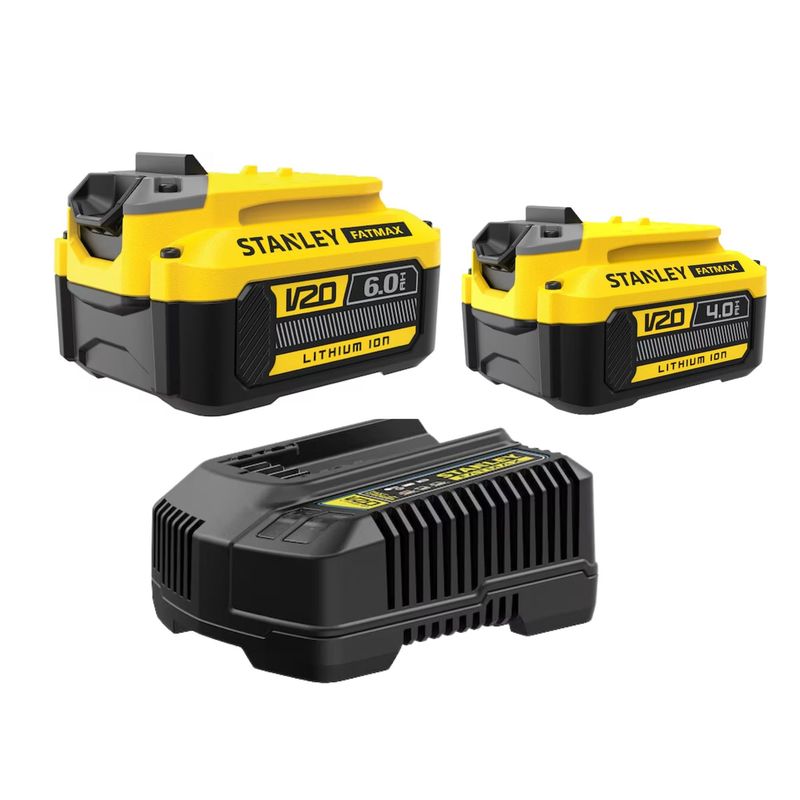 STANLEY - Baterias 6A y 4A de 20V + Cargador 20V