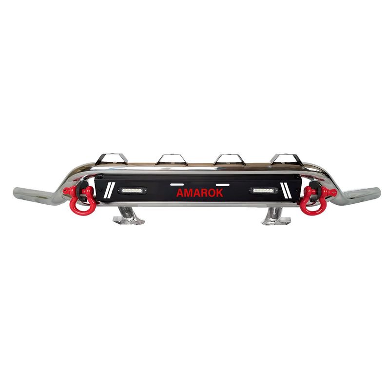 GENERICO - DEFENSA DELANTERA CON GRILLETE ROJO AMAROK LOGO AMAROK