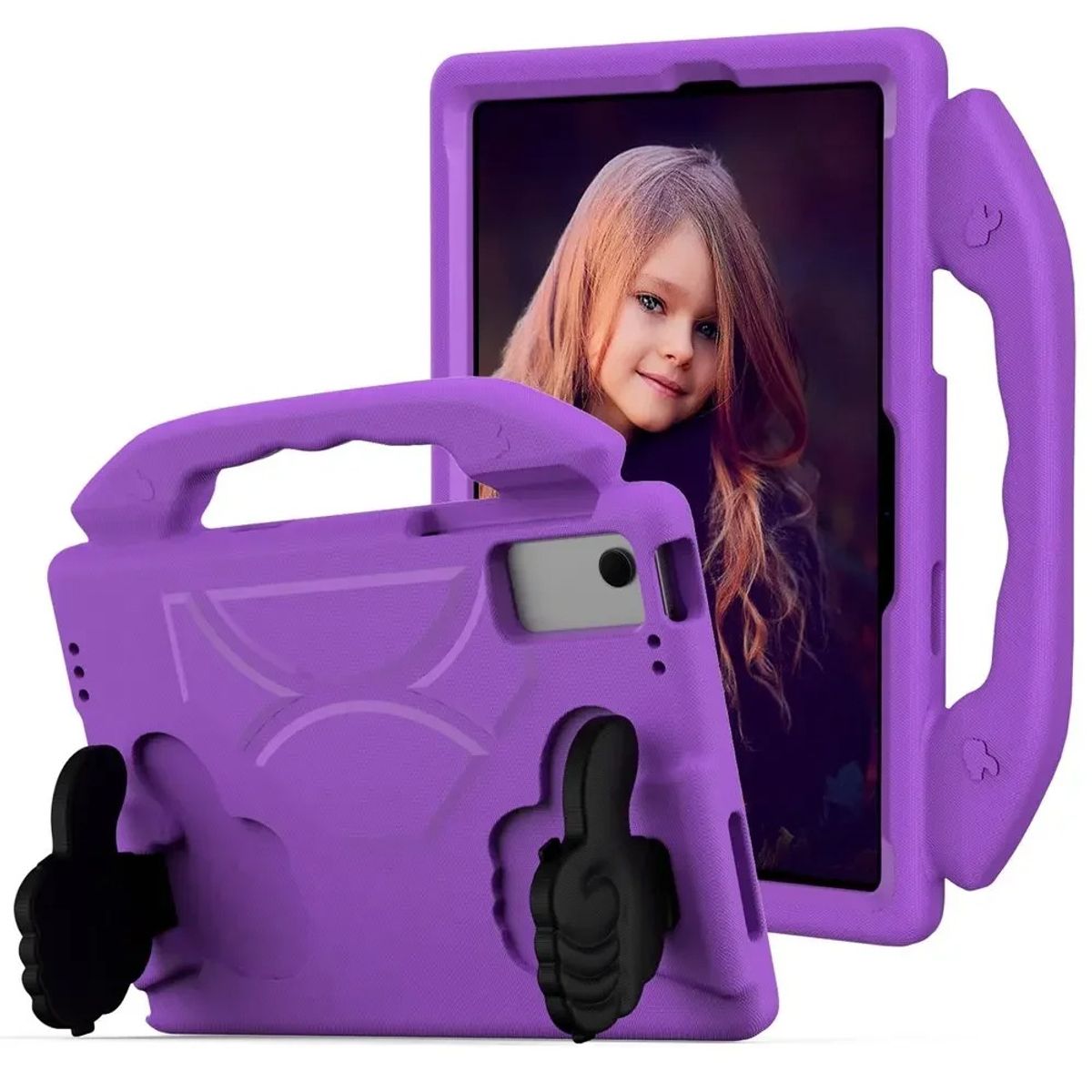 FUNDAANTIGOLPES - Funda de Goma con Diseño Like para Tablet Lenovo M11  Morado