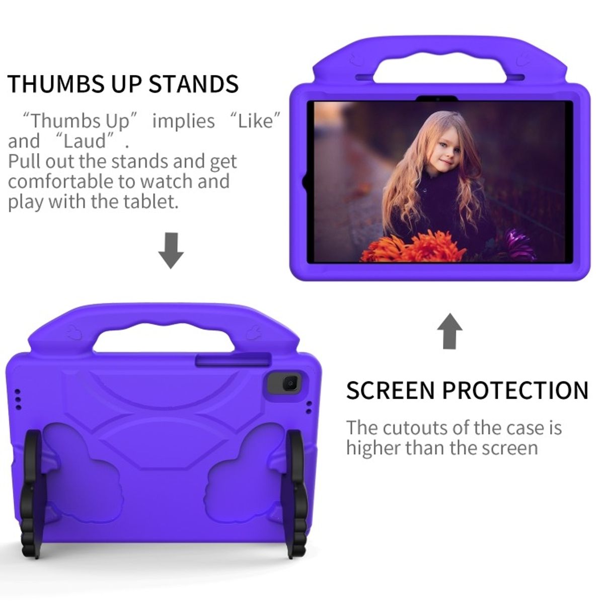 FUNDAANTIGOLPES - Funda de Goma con Diseño Like para Tablet Lenovo M11  Morado