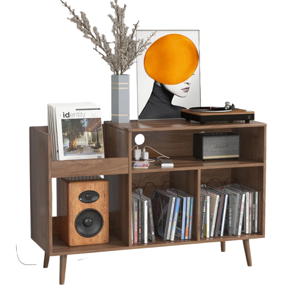 GENERICO - Mueble Estante Tocadisco Arath Caramelo Petrox Home