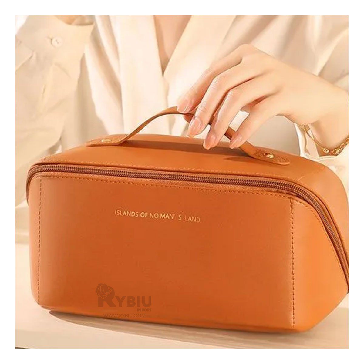 GENERICO - Cosmetiquero Ergonomico de Mano en Marron Y+Regalo Stickers