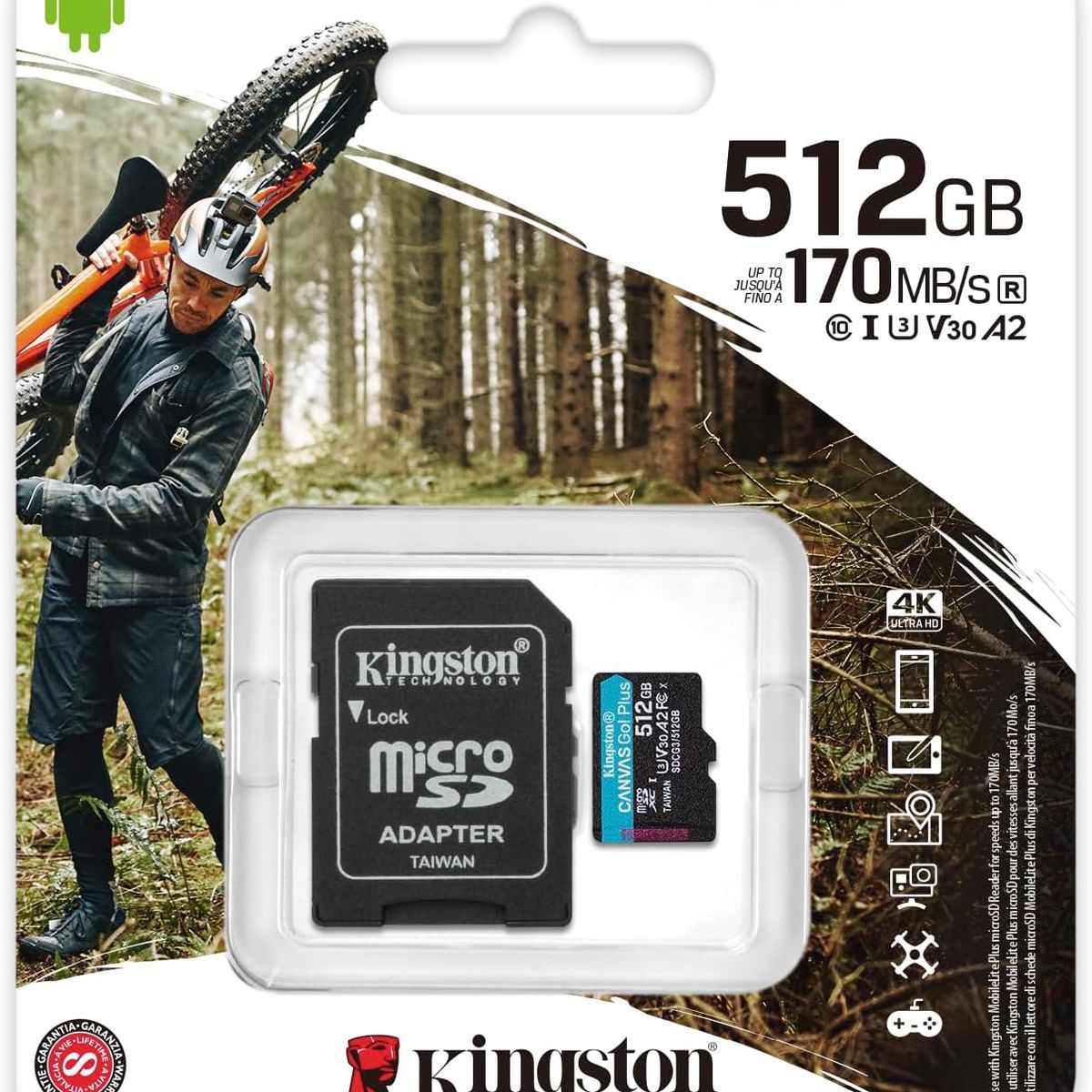 KINGSTON - MEMORIA MICRO SD KINGSTON DE 512GB GO PLUS 170MBS