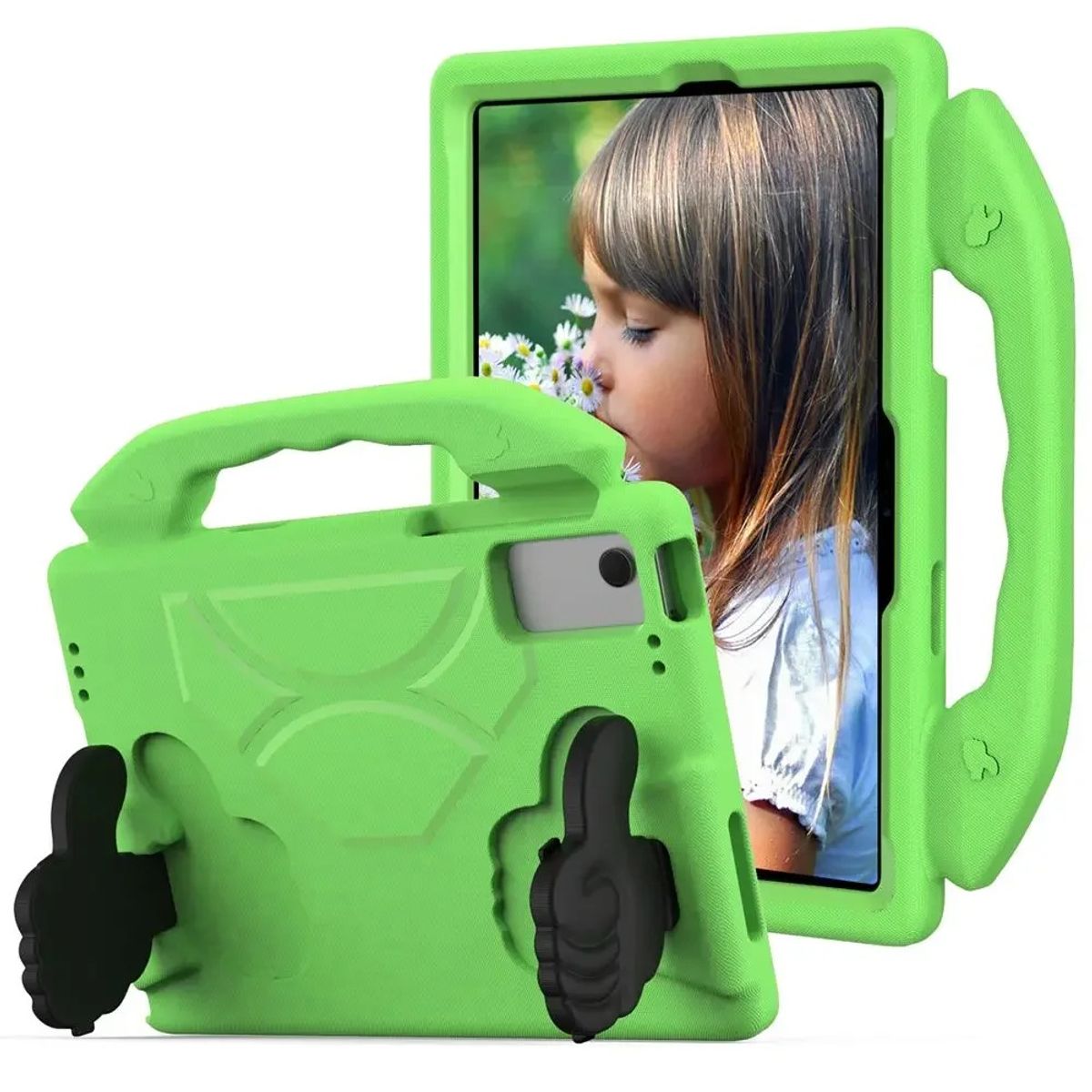 FUNDAANTIGOLPES - Funda de Goma con Diseño Like para Tablet Lenovo M11 Verde