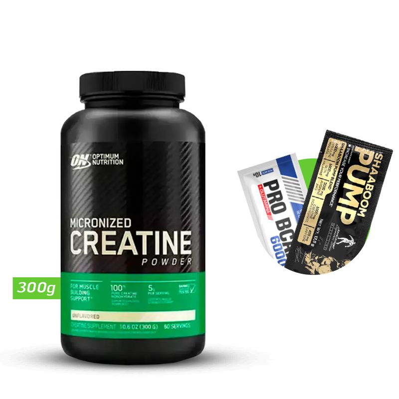 OPTIMUN NUTRITION - CREATINA MICRONIZADA POWER 300gr OPTIMUM NUTRITION + REGALOS