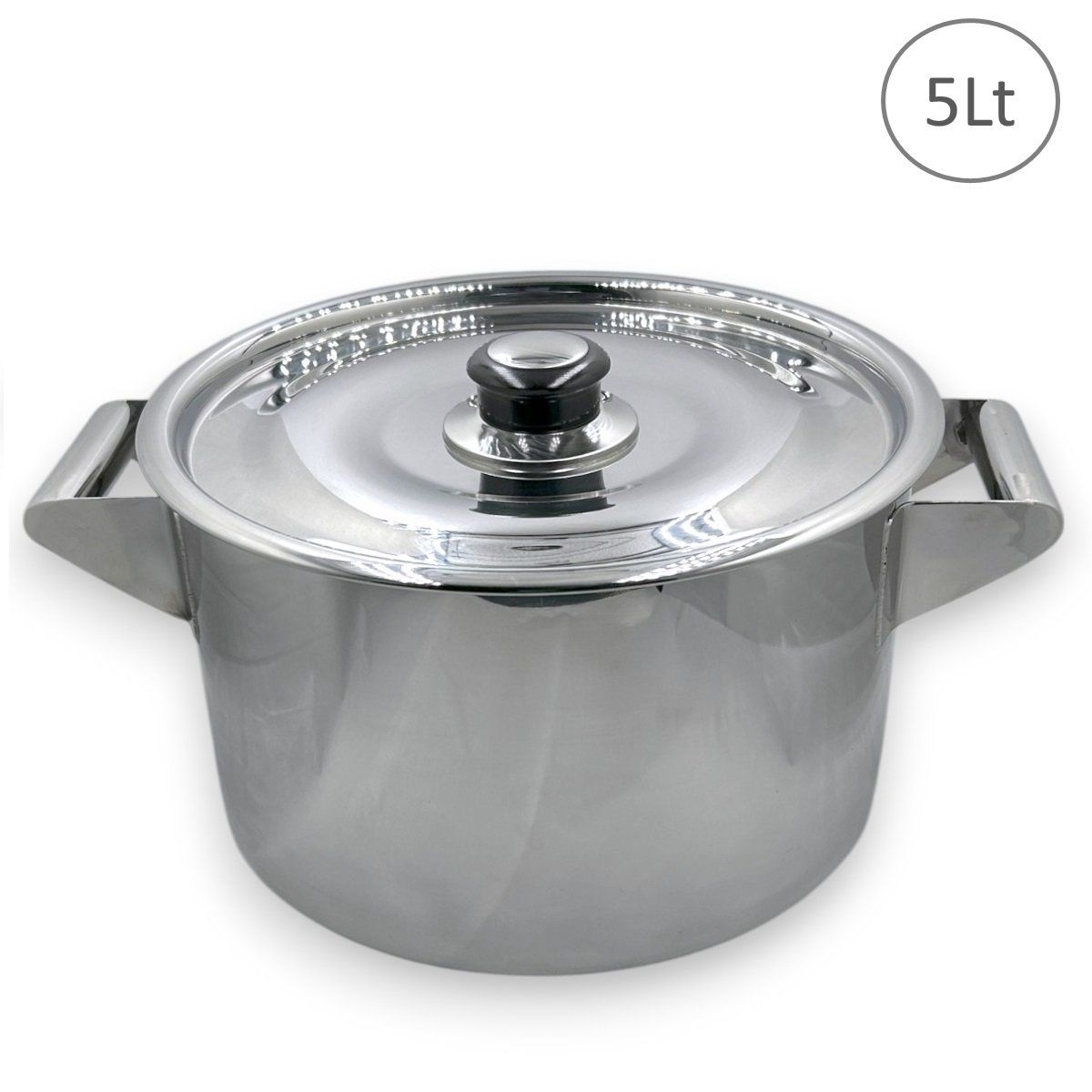 GENERICO - Olla de Acero Inoxidable 5 Lt Modelo Industrial - JM