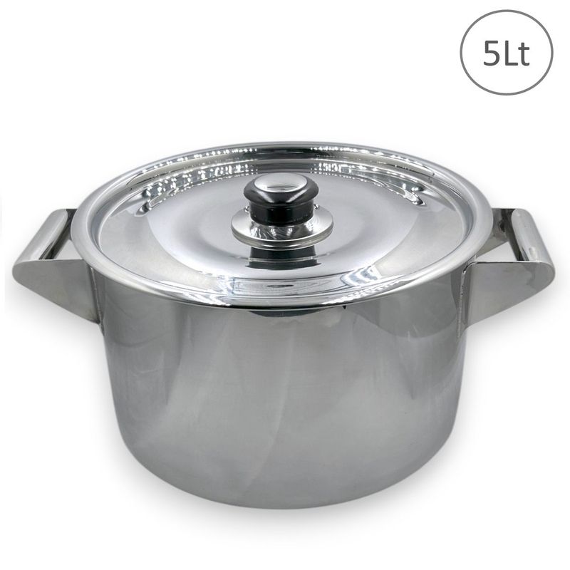GENERICO - Olla de Acero Inoxidable 5 Lt Modelo Industrial - JM