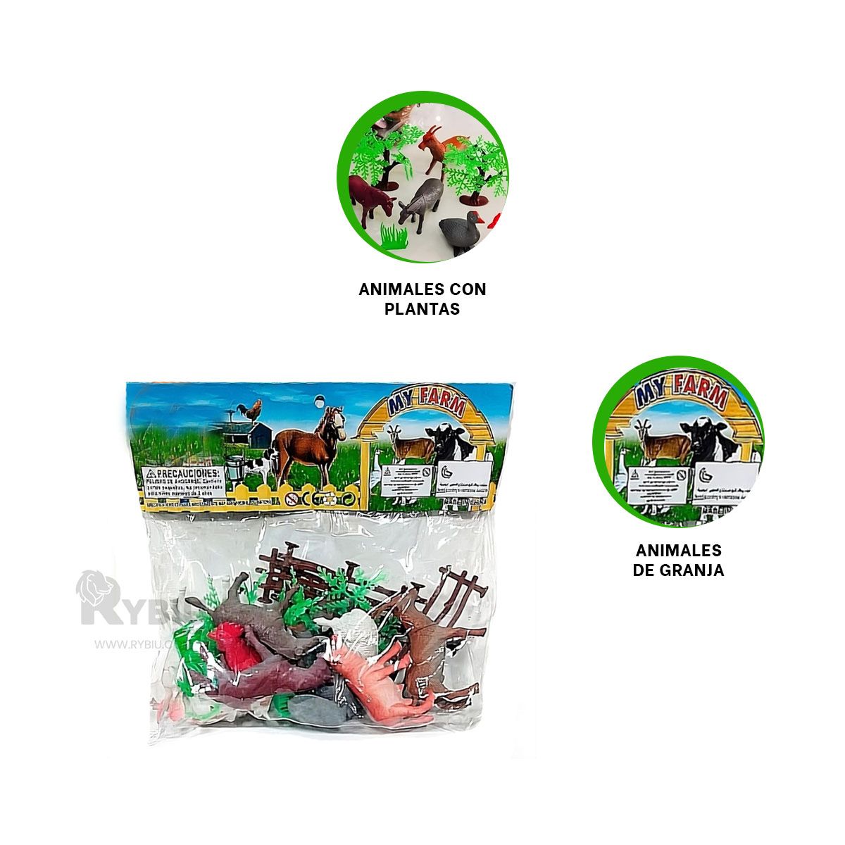 GENERICO - Kit Juguetes de Animales en Multicolor Y+Post-it Adhesivos