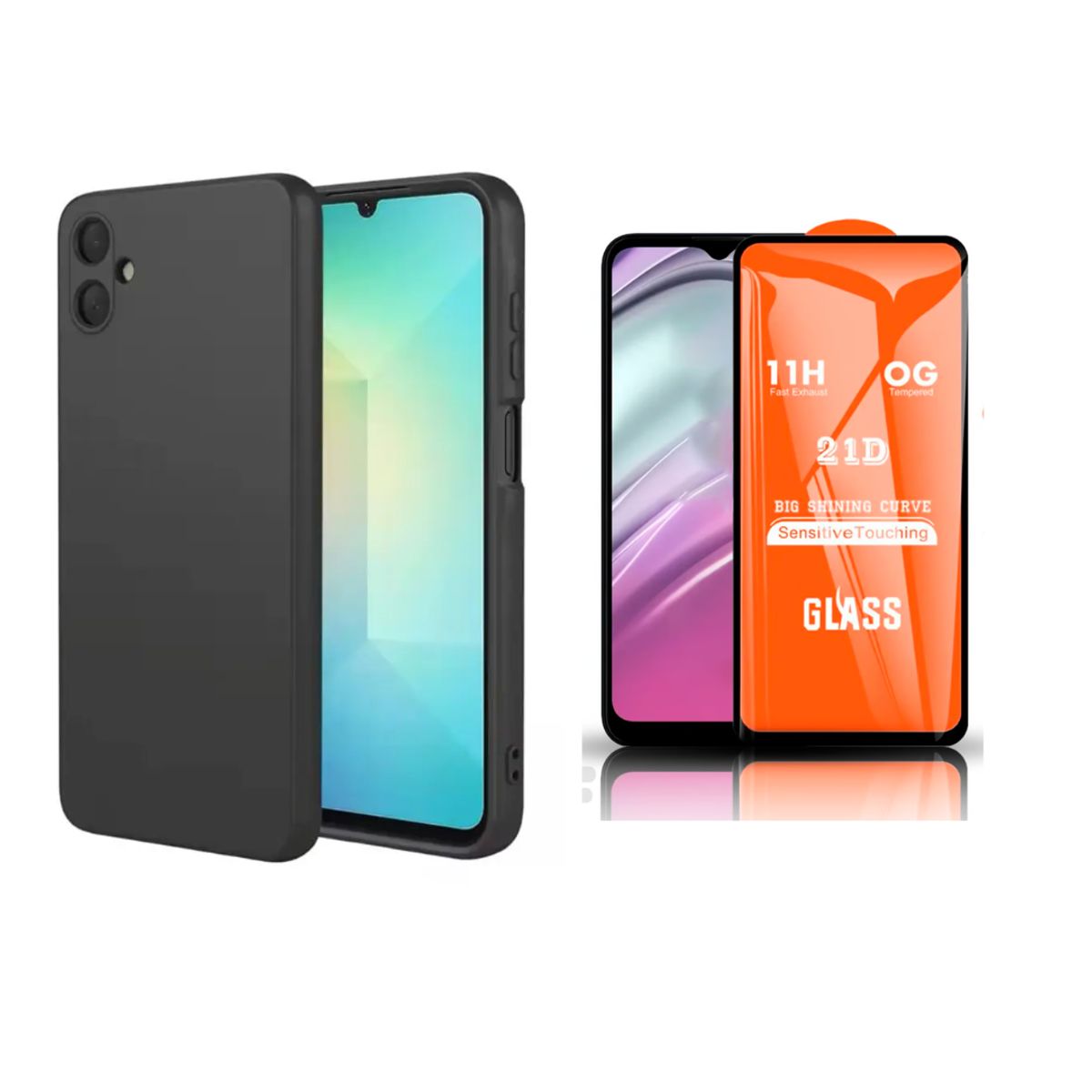 SPACE - CASE SILICONA SAMSUNG A06 NEGRO + MICA