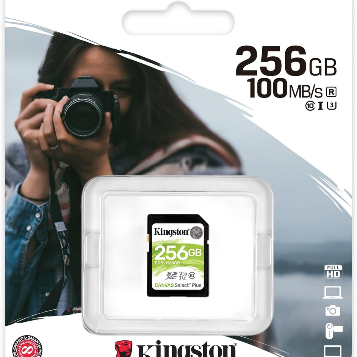 KINGSTON - MEMORIA SD DE 256GB 100MBs SDXC