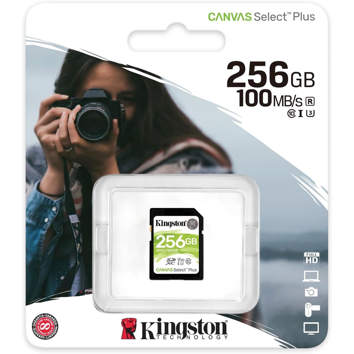 KINGSTON - MEMORIA SD DE 256GB 100MBs SDXC