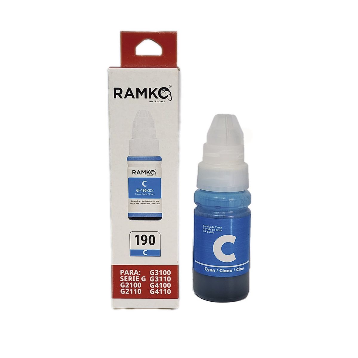 RAMKO - TINTA COMPATIBLE CANON GI-190 CYAN