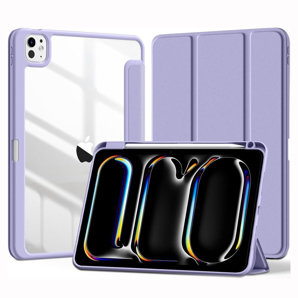 GENERICO - Funda Smart Case para iPad Pro 11 M4 (2024) - LAVANDA C/TRANSPARENTE