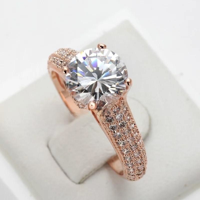 LUCYANA JOYAS Y ACCESORIOS - Anillo de Compromiso Mujer Revestido en Oro Rosa 18K - Joyas Lucyana