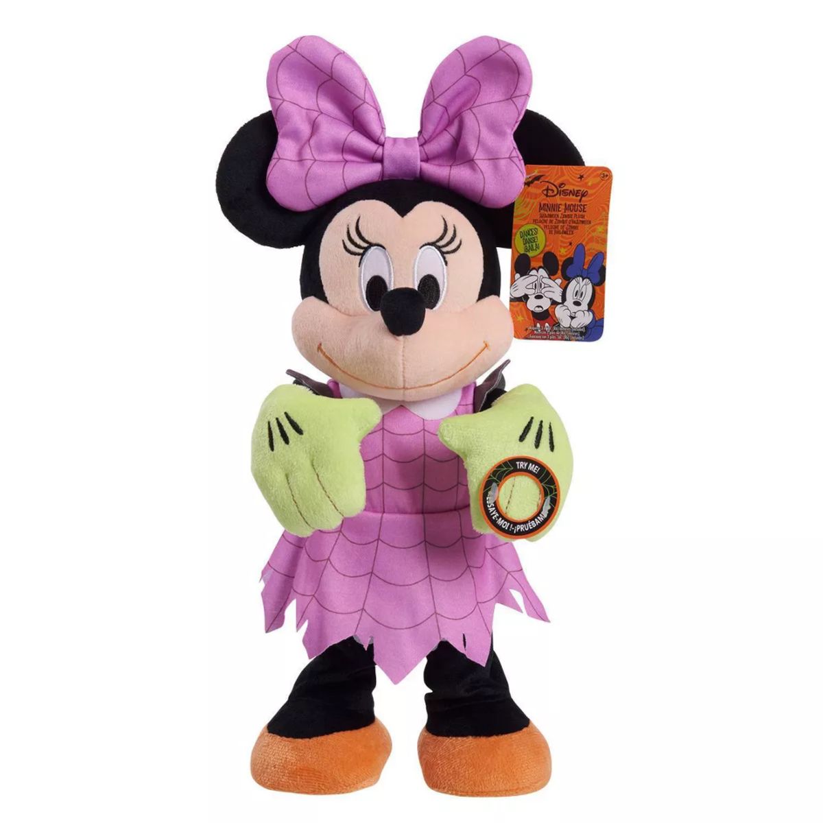 DISNEY - Peluche Minnie Mouse Zoombie Halloween con Sonido y Movimiento