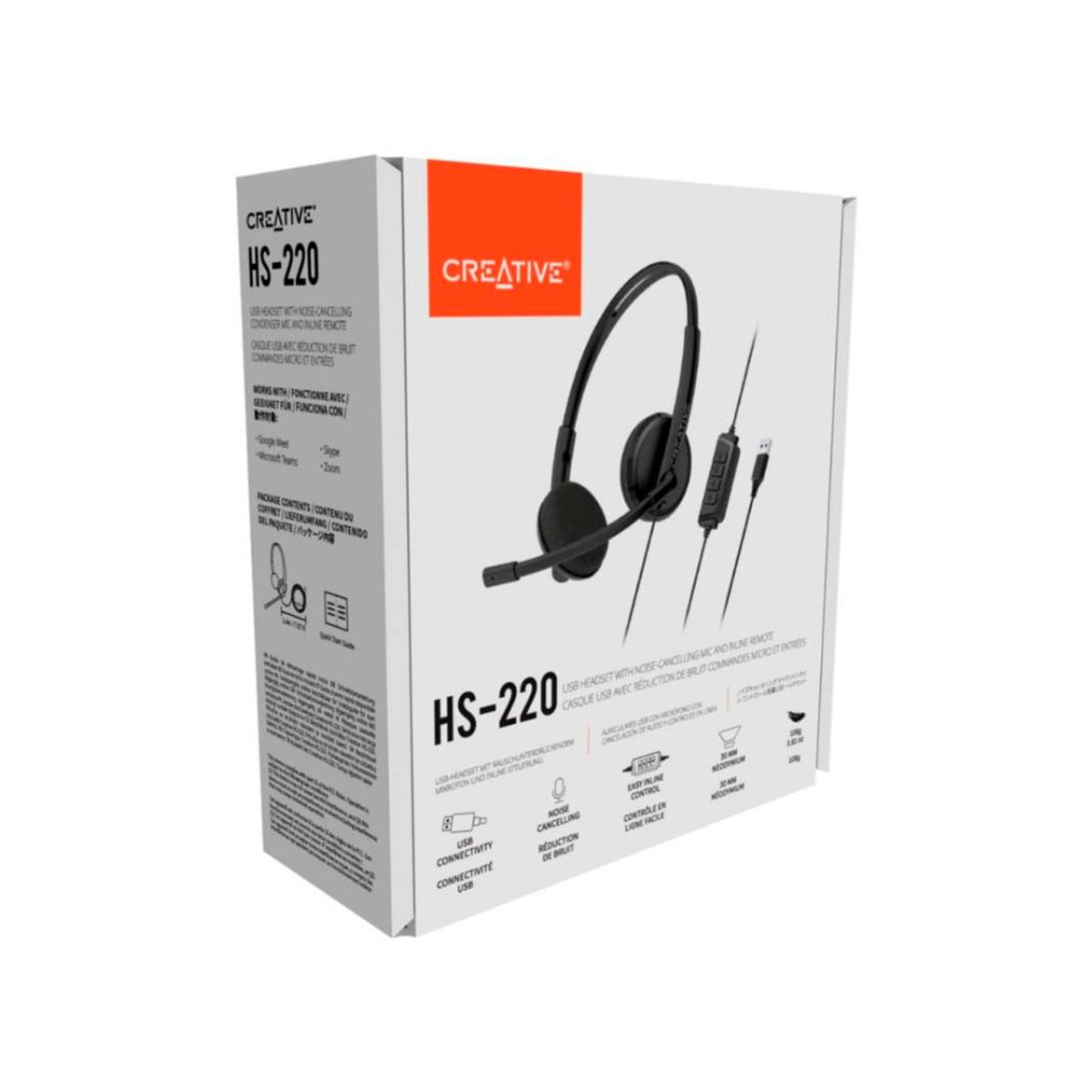 CREATIVE - AUDIFONO CON MICROFONO CREATIVE HS-220 NOISE-CANCELLING MUTE CON CABLE