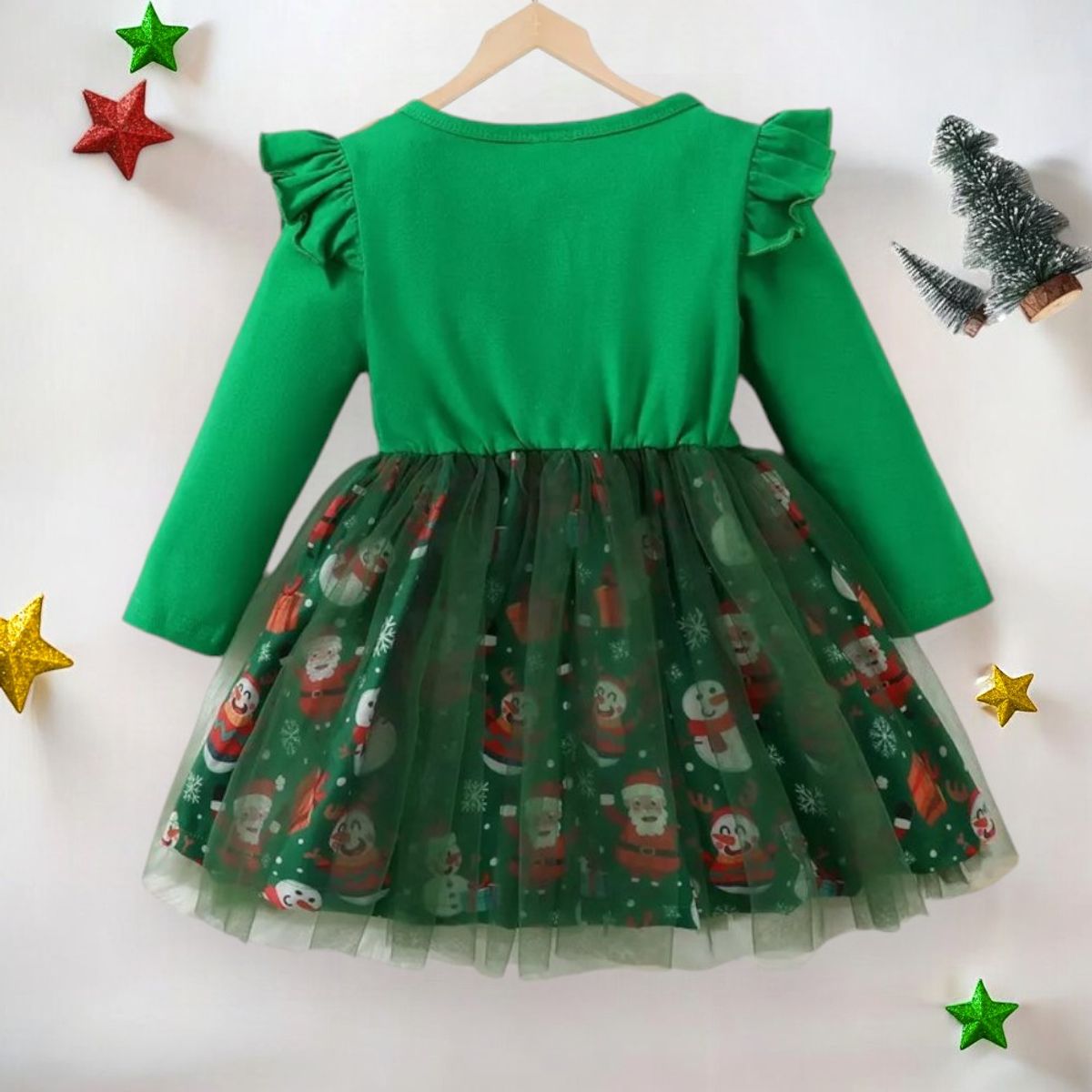 GENERICO - VESTIDO DE NIÑA PARA NAVIDAD  ( VINCHA + VESTIDO )