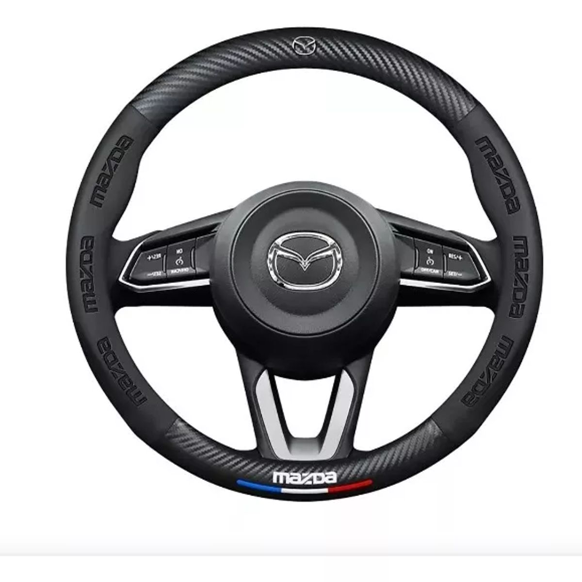 GENERICO - Forro Cubre Volante Premiun Fibra De Carbono Mazda