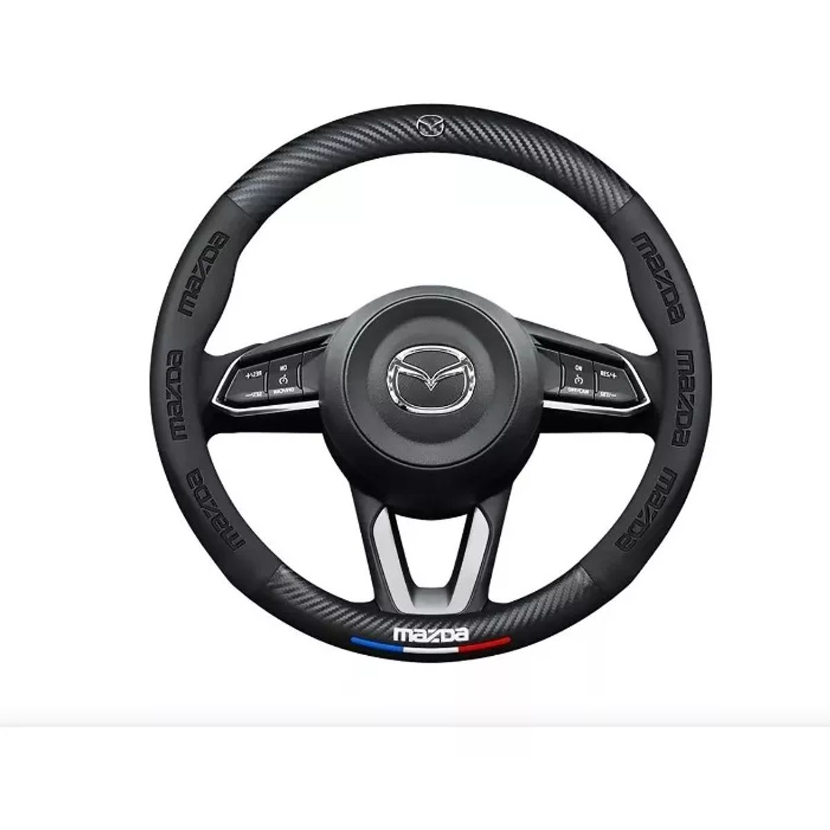 GENERICO - Forro Cubre Volante Premiun Fibra De Carbono Mazda