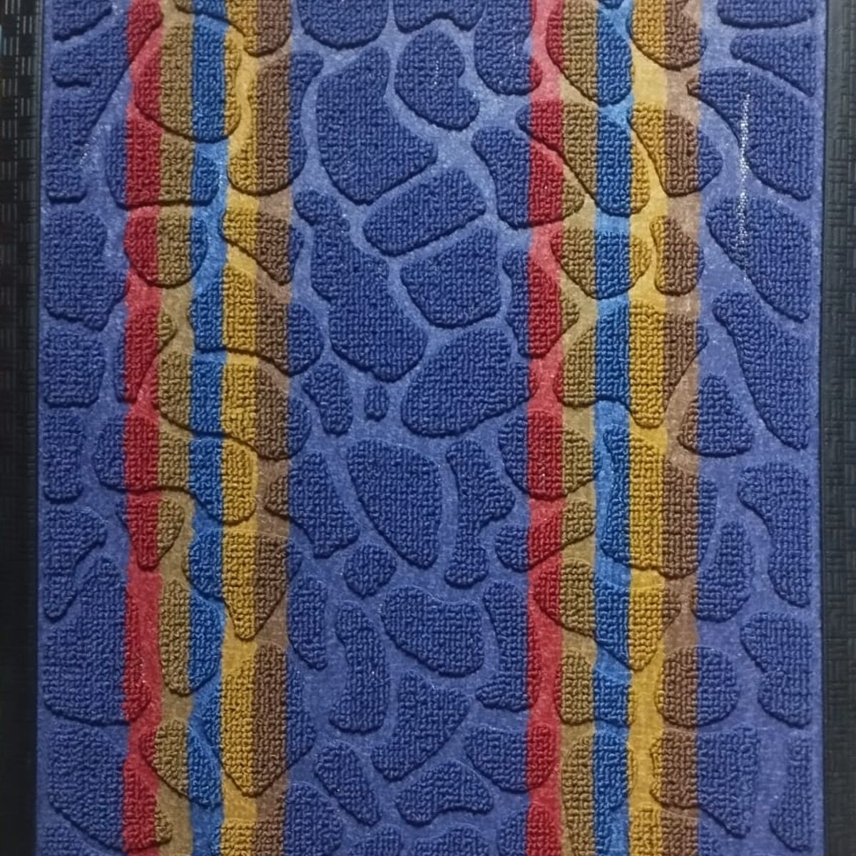 GENERICO - Tapete Alfombra Para Entrada Jebe y Felpa 40 x 60 cm Azul
