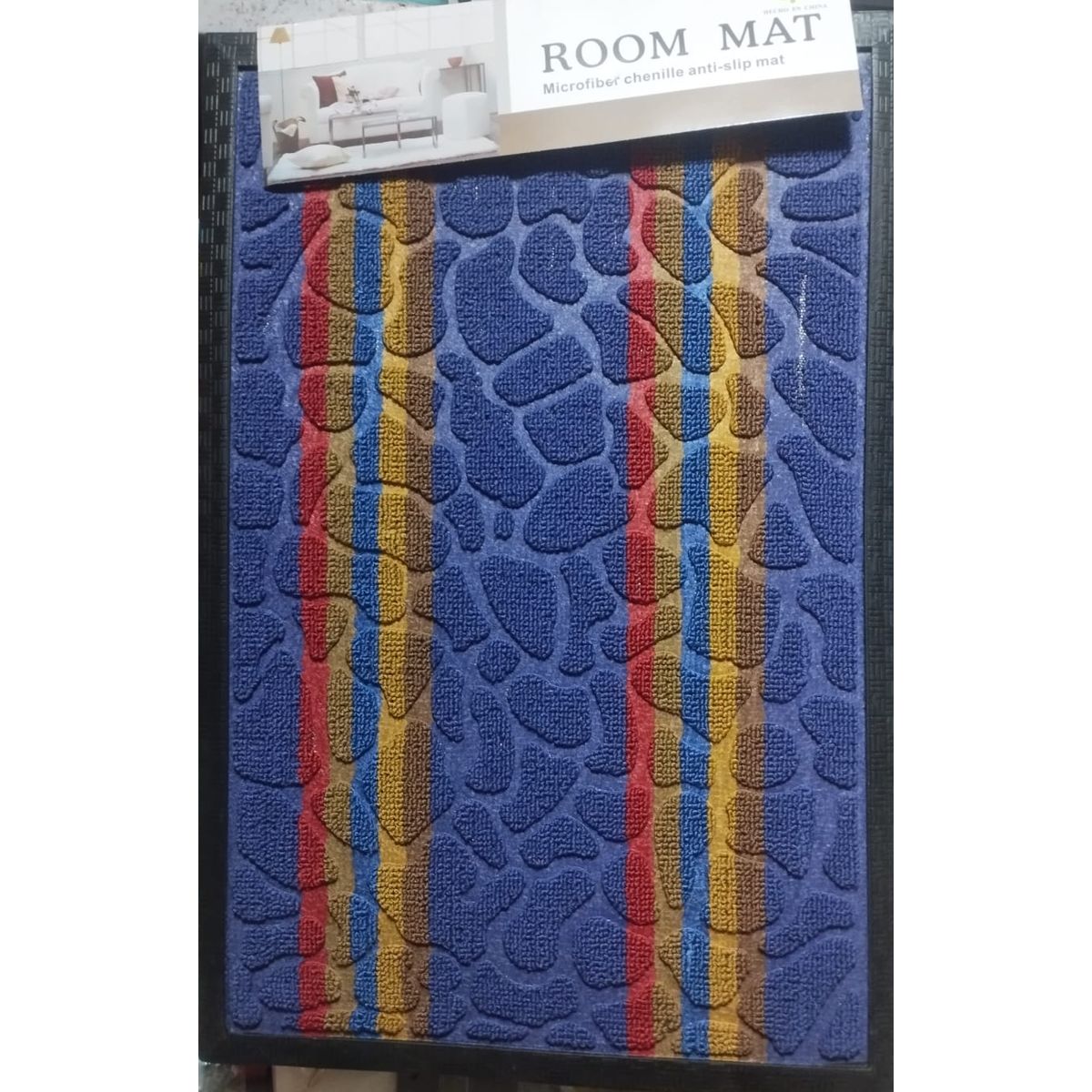 GENERICO - Tapete Alfombra Para Entrada Jebe y Felpa 40 x 60 cm Azul