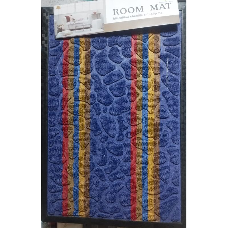 GENERICO - Tapete Alfombra Para Entrada Jebe y Felpa 40 x 60 cm Azul