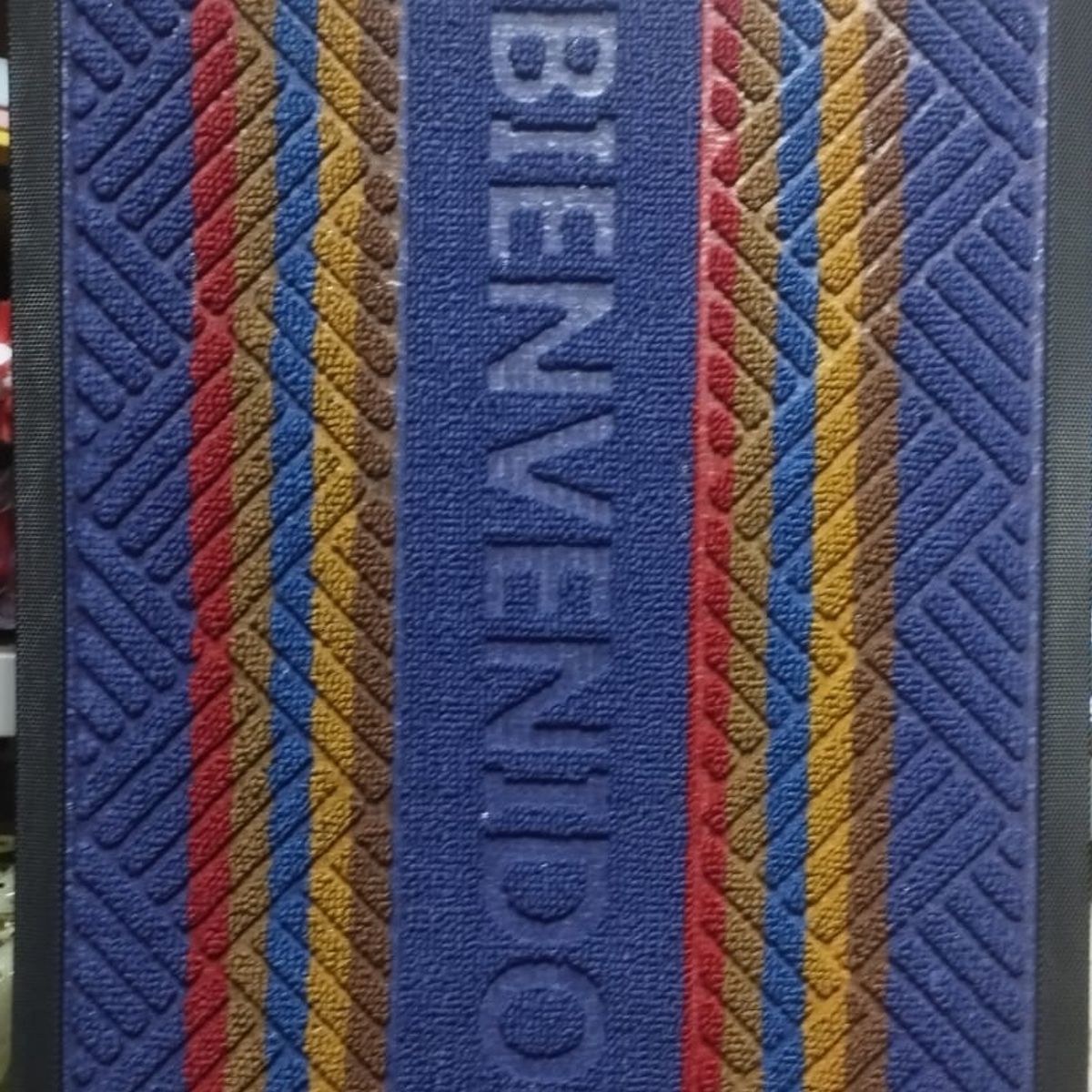 GENERICO - Tapete Alfombra Para Entrada Jebe y Felpa 40 x 60 cm Azul