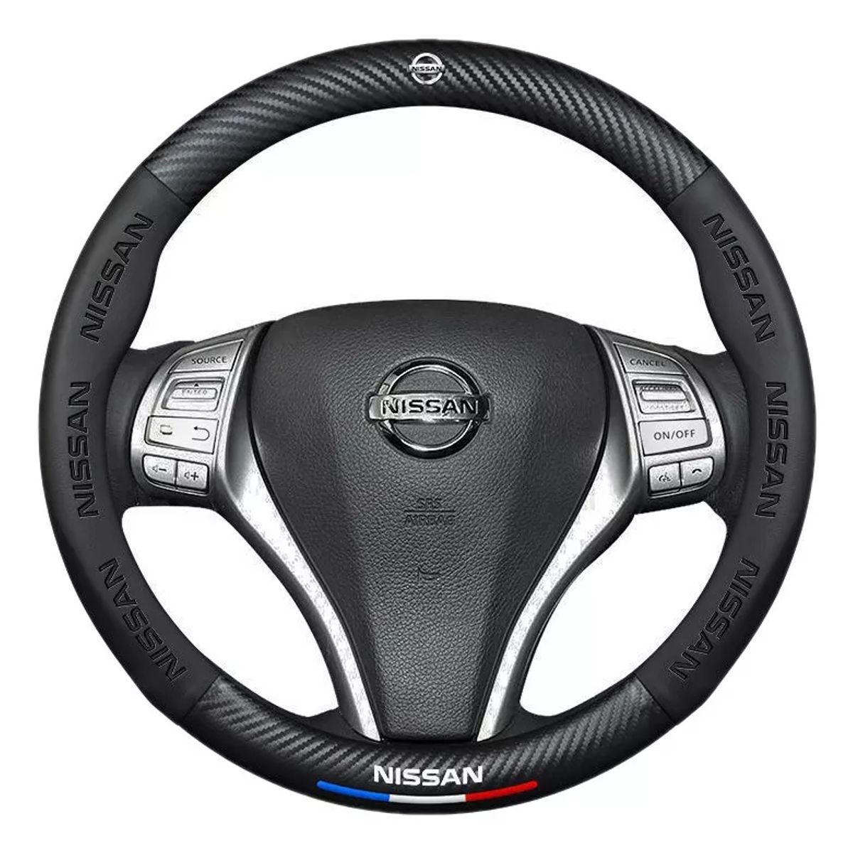 GENERICO - Forro Cubre Volante Premiun Fibra De Carbono Nissan