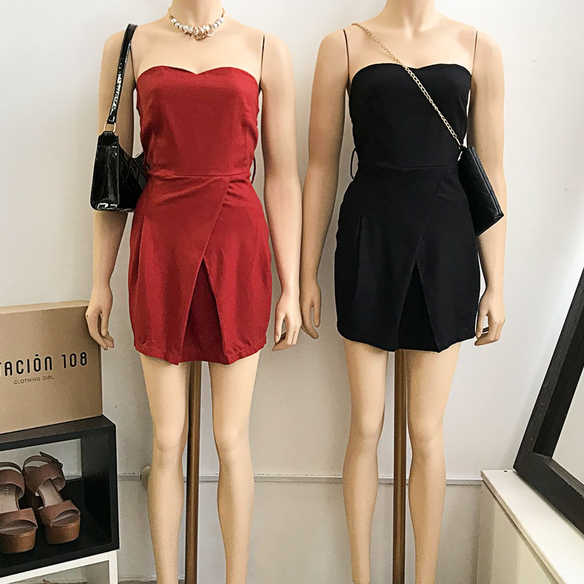 GENERICO - Vestido Mini Strapless Sara Color Negro Estacion 108